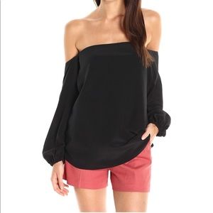 Theory silk off-shoulder top